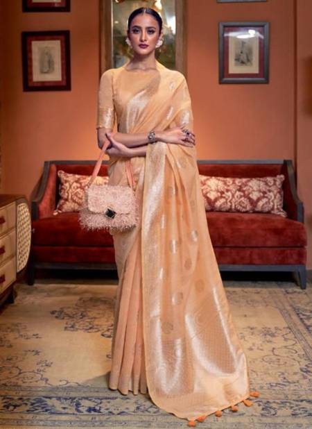 Peach Colour RAJTEX KIVAASA LINEN Heavy Festive Wear Designer Fancy Saree Collection 247002